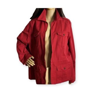 Lauren Bali Military Canvas Full Zip Jacket Size 1X